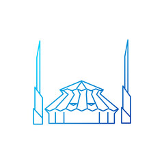 King Salman Mosque outline icon. Maldives culture. Islam religion. Isolated vector stock illustration