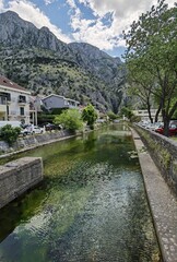 Fototapeta na wymiar summer day in the town of motor montenegro