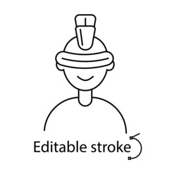 Cyberpunk man with futuristic glasses outline icon. High tech technology