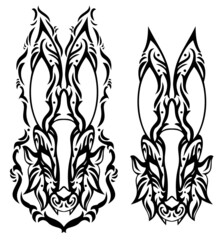 Art design of Chinese Zodiac for artwork decoration, coloring or tattoo.