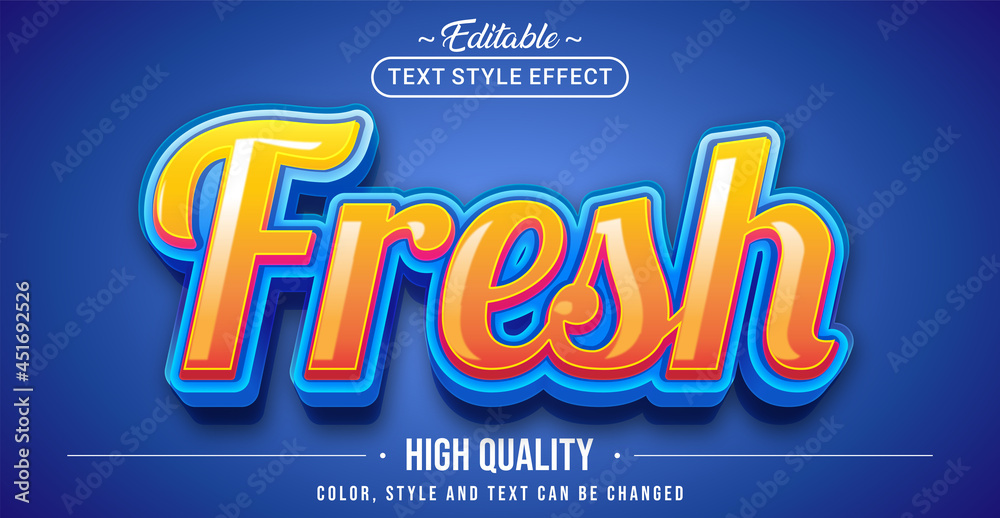 Aufkleber Editable text style effect - Fresh text style theme.