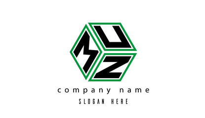 MUZ polygon creative latter logo