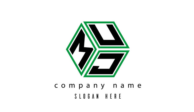MUJ polygon creative latter logo