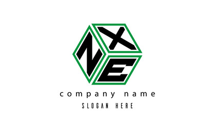 NXE polygon creative latter logo