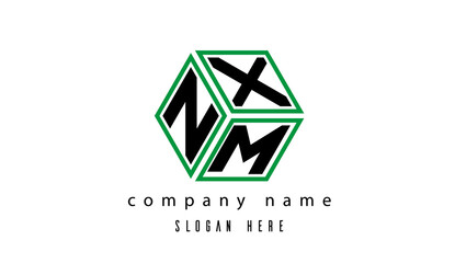 Fototapeta premium NXM polygon creative latter logo