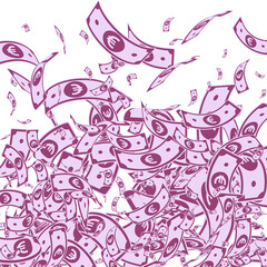 European Union Euro notes falling. Messy EUR bills