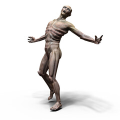 3d-illustration of an isolated dangerous fantasy vampire creature