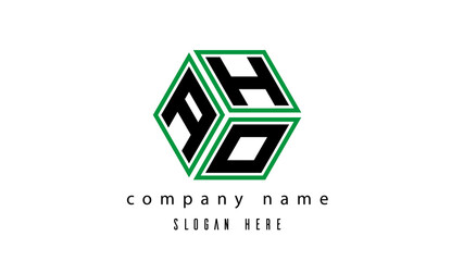 AHO polygon creative latter logo