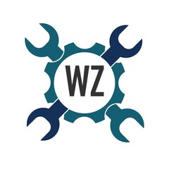 Fototapeta na wymiar Initial Letter WZ Auto Repair Logo Design Template. Auto repait logo concept