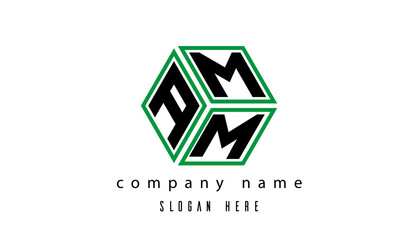 AMM polygon creative latter logo