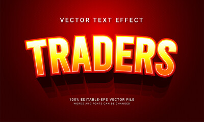 Traders editable text style effect themed marketing business agent