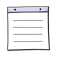 Hand drawn paper memo sticky. Doodle sketch style. Reminder paper sticker for pin notice, text. Vector illustration.