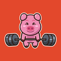 vector illustration of cute baby piggy 
