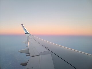 Fototapeta na wymiar sunset from the plane