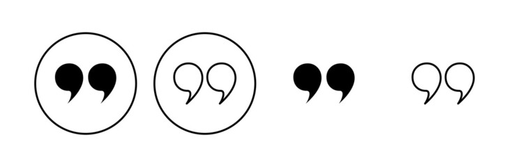 Quote icon set. Quotation mark symbol.