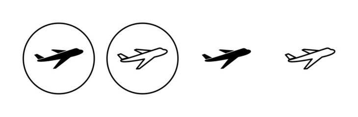 Plane icon set. Airplane icon vector. Flight transport symbol. Travel illustration. Holiday symbol