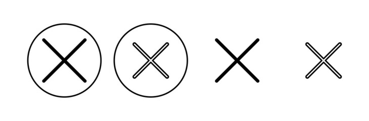 Obraz premium Close icon set. Delete icon vector. cross sign