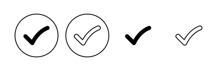 Check mark set. Check mark icon. Tick mark symbol vector