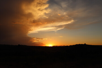 sunset over the river