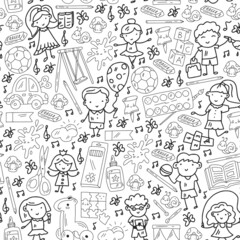 Obraz premium Children play with toys in the kindergarten. Kids playground. Education, creativity, imagination.