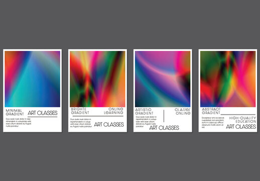 Flyer Layout with Bright Holographic Gradient Picture