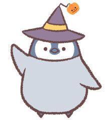 ペンギンヒナとハロウィンの帽子