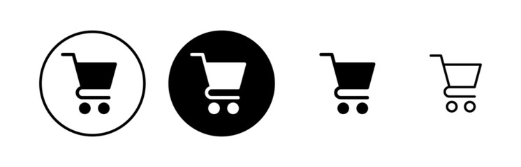 Shopping icons set. Shopping cart icon. Basket icon. Trolley