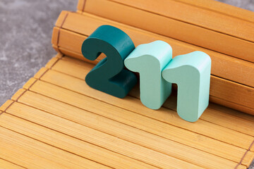 Number 211 on bamboo slips