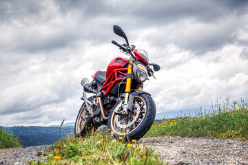 Portrait of a motorbike