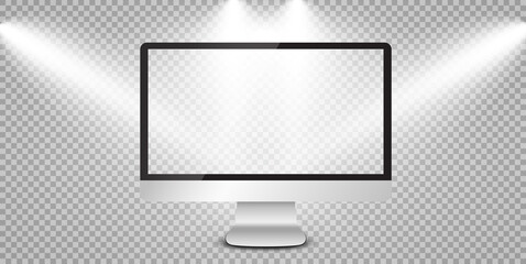 Realistic set of monitor, laptop, tablet, smartphone - Stock Vector illustration.