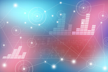 Obraz premium 2d illustration futuristic business background graph concept