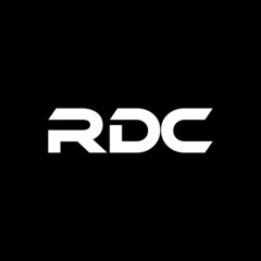 RDC letter logo design with black background in illustrator, vector logo modern alphabet font overlap style. calligraphy designs for logo, Poster, Invitation, etc.