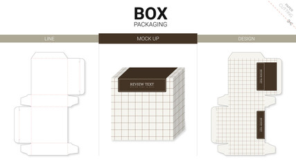 Box packaging and mockup die cut template miinimal pastel color