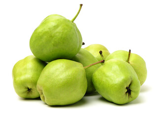 pears on a white background