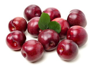 Sweet plum isolated on white background 