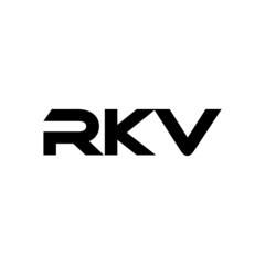 RKV letter logo design with white background in illustrator, vector logo modern alphabet font overlap style. calligraphy designs for logo, Poster, Invitation, etc.