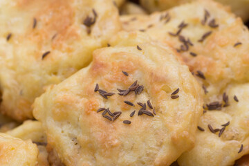 savoury  cheese puffs  closeup selective focus