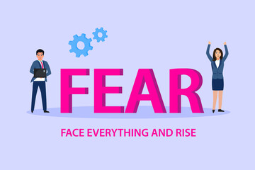 Fototapeta premium Business Fear vector concept. Business people and Fear word