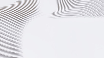 Abstract Curved Shapes. White Circular Background.