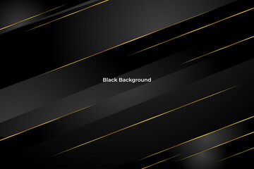 Abstract black background with modern golden luxury style