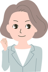 ガッツポーズをするビジネスウーマン