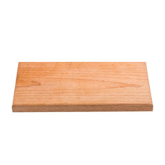 Isolated wooden cutting board on a white background