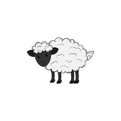 Sheep hand drawn illustration design template isolated