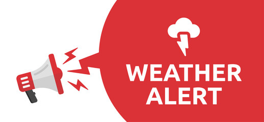 Weather alert announcement sign. Storm warning banner vector illustration