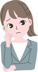 困った表情のビジネスウーマン