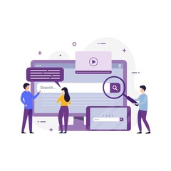 Search content images on the internet design concept vector illustration
