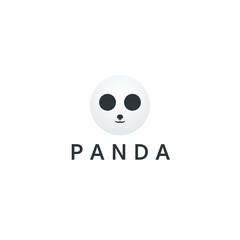 simple panda head or face logo design. vector icon illustration inspiration