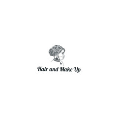 Hair and makeup logo design. vector icon illustration inspiration. woman face beauty