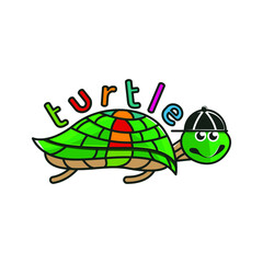 fun, playful turtle logo design. vector icon illustration inspiration. 