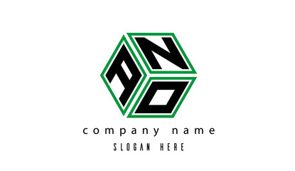 ANO polygon creative letter logo